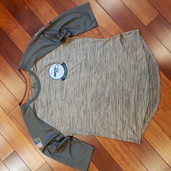 Seattle Seahawks Nike NFL On Field Apparel Women's shirt football military. - Picture 1 of 9